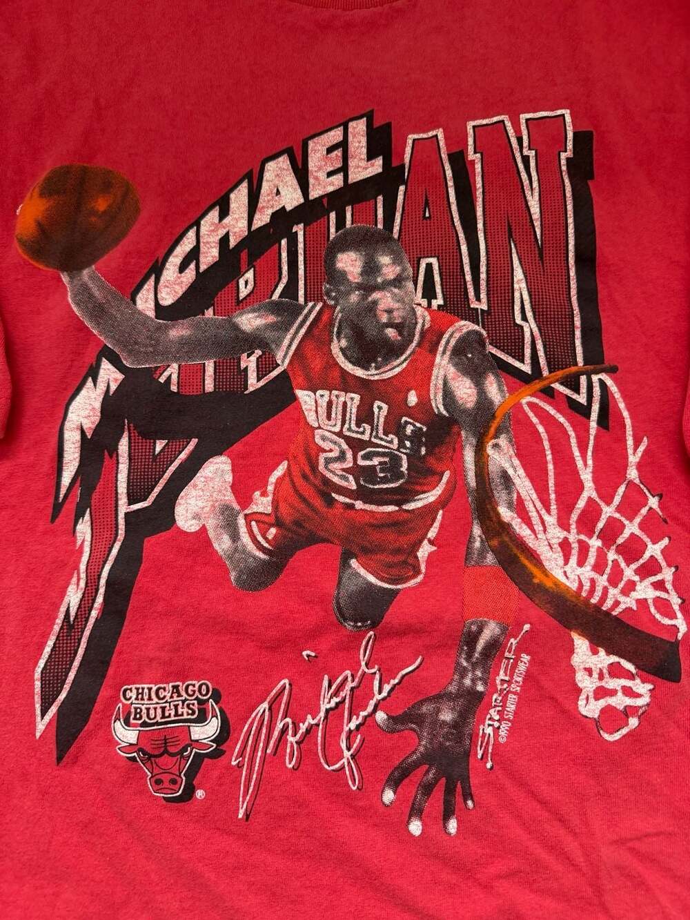 Vintage 1990 Starter Michael Jordan Chicago Bulls Graphic T-Shirt Size XL - Picture 5 of 6